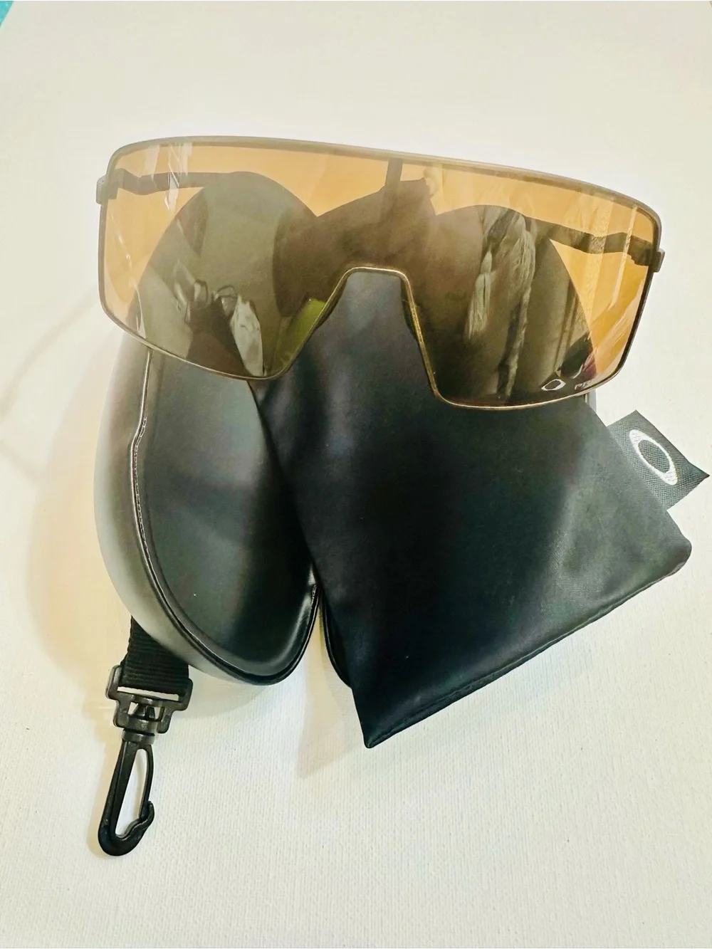 Oakley Sutro Ti Titanium Shield Sunglasses Bronze Lens w/ Case & Bag